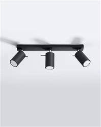 Sollux plafon (reflektorki) Ring 3 3xGU10 czarny SL.0093