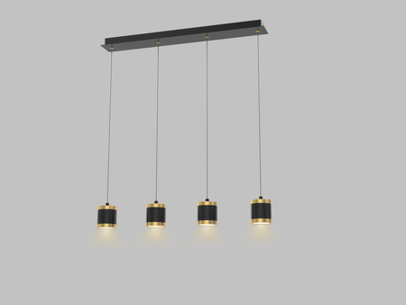 Aviano Lighting lampa wisząca LED Toulouse ściemnialna 34W 3900lm 3000K czarno/złota 7003-404