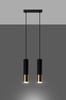 Sollux lampa wisząca Loopez 2 2xGU10 czarno/złota SL.0953