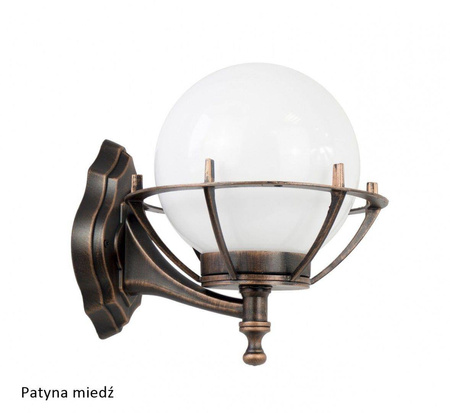 Su-ma kinkiet zewnętrzny Kule z koszykiem 200 E27 czarny/patyna IP43 K 3012/1/KPO OP