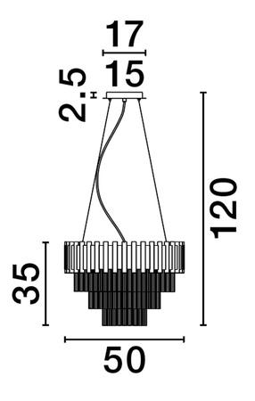 Luces Exclusivas lampa wisząca LED Acaten Ø 50 cm E14 6x5W IP20 złota LE43566