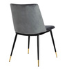 King Home Krzesło DIEGO ciemny szary - welur, podstawa czarno złota KH1201100122.DKGREY