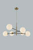 Azzardo żyrandol / lampa wisząca Oviedo 6 6xG9 czarno/złota AZ4421