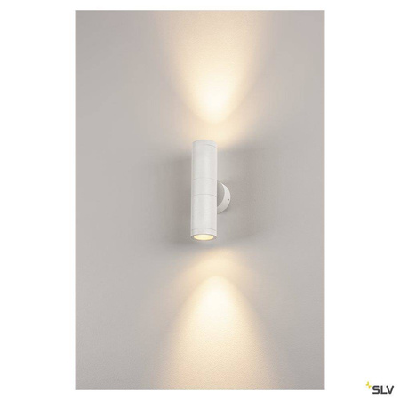 SLV kinkiet zewnętrzny Astina Out ESL 2xGU10 biały IP44 228771
