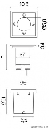 Su-ma oczko chodnikowe LED (najazdowe) Leda 1W 3000K stalowe IP67 ST 5024 B