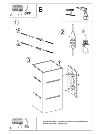 Sollux kinkiet Blocco G9 czarny SL.0478