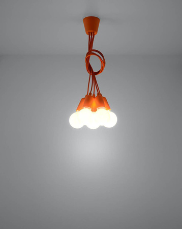 Sollux lampa wisząca Diego 5 5xE27 pomarańczowa SL.0586