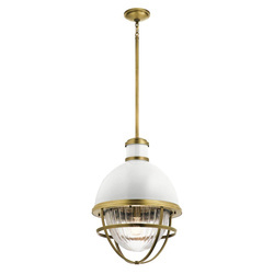 Quintiesse lampa wisząca Tollis E27 biało/mosiężna QN-TOLLIS-P-NBR