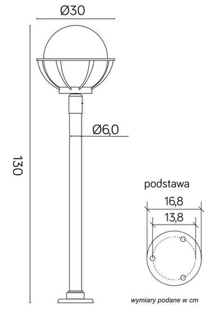 Su-ma lampa stojąca zewnętrzna Kule z koszykiem 250 E27 czarna/patyna 130cm IP43 K 5002/1/KPO 250 FU