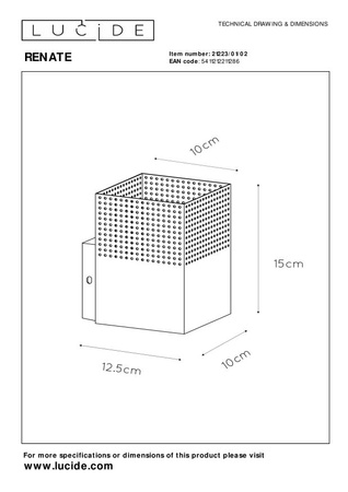 Lucide kinkiet Renate 1x E27/40W czarno/złoty 21223/01/02