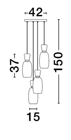 Luces Exclusivas lampa wisząca LED Perene Ø 42 cm 32W 3660lm 3000K IP20 czarno/wielokolorowa LE44468