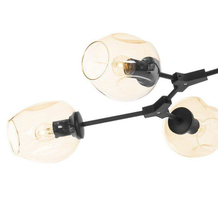 Step Into Design lampa wisząca Modern Orchid 6 6xE27 bursztynowo/czarna ST-1232-6 black amber