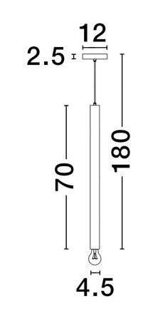 Luces Exclusivas lampa wisząca LED Bajan Ø 4,5 cm E27 1x12W IP20 wys. klosza 70 cm złota LE43384