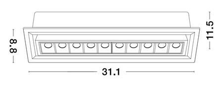 Luces Exclusivas oprawa sufitowa wpuszczana LED Murelia 15W 1350lm 3000K IP20 czarno/biała LE65130