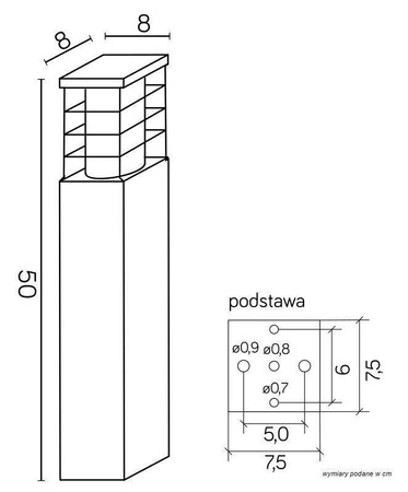 Su-ma lampa stojąca zewnętrzna Rado E27 srebrna 50cm IP54 RADO II 2 AL