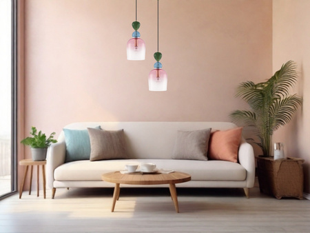 Luces Exclusivas lampa wisząca LED Balam Ø 15,7 cm E14 1x5W IP20 złota/wielokolorowa LE43397