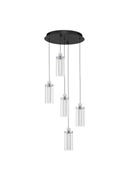 Luces Exclusivas lampa wisząca LED Juan ściemnialna Ø 38 cm 38W 1254lm 3000K IP20 czarno/srebrna LE44218