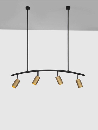 Luces Exclusivas żyrandol / lampa wisząca Cayes 4xGU10 czarno/złota LE42618