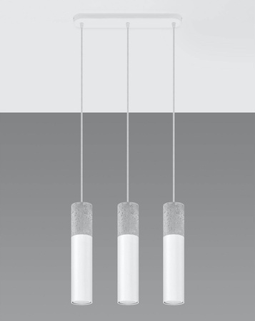 Sollux lampa wisząca Borgio 3 GU10 biało/betonowa SL.0649