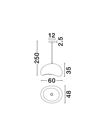 Luces Exclusivas lampa wisząca LED Palinza E27 1x12W IP20 wys. klosza 35 cm biała LE45316