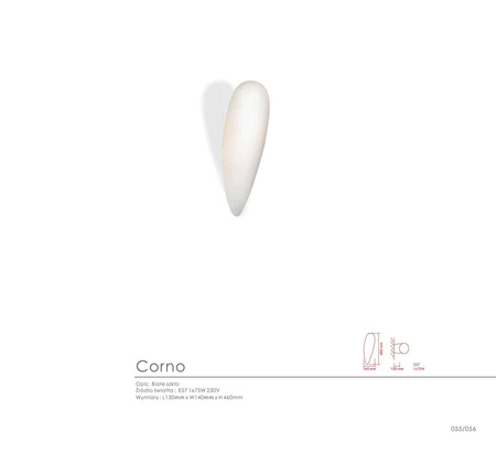 Orlicki Design kinkiet Corno E27 biały OR81527