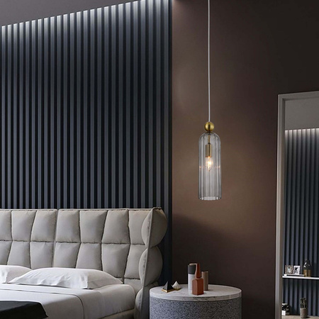 Light Prestige lampa wisząca Piega E14 złoto/dymiona LP-939/1P smoked