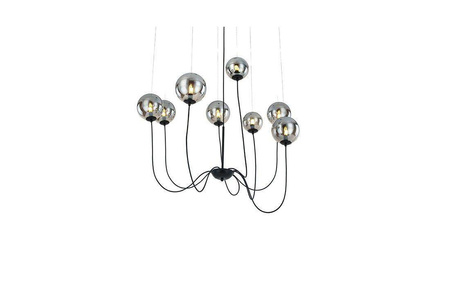 Azzardo żyrandol / lampa wisząca Conflux 8 8xG9 czarna/chrom IP44 AZ2639