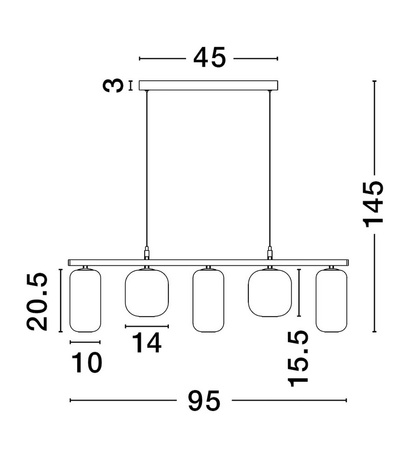 Luces Exclusivas lampa wisząca LED Anuco 19W 2253lm 3000K IP20 czarna LE44612