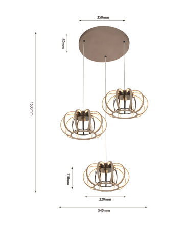 Aviano Lighting lampa wisząca LED Salo ściemnialna 45W 4500lm 3000K piaskowa 5033-313