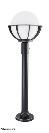 Su-ma lampa stojąca zewnętrzna Kule z koszykiem 250 E27 czarna/patyna 90cm IP43 K 5002/2/KPO 250 OP