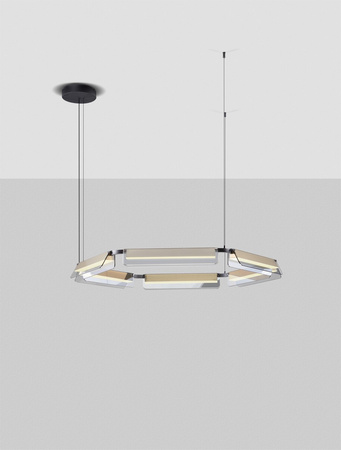 Luces Exclusivas lampa wisząca LED Roca ściemnialna Ø 103 cm 61W 6646lm 3000K IP20 czarno/złota LE44228