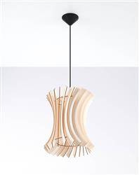 Sollux lampa wisząca Oriana E27 czarno/drewniana SL.0642