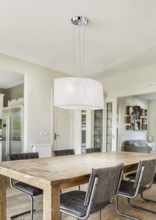 Trio żyrandol / lampa wisząca Elisa 2xE27 biało/srebrna 312200200