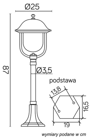 Su-ma lampa stojąca zewnętrzna Prince E27 czarna/patyna 87cm IP43 K 5002/3/O