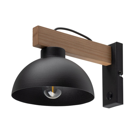 TK Lighting kinkiet Oslo E27 czarno/drewniany 4961