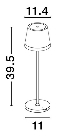 Luces Exclusivas lampa stołowa zewnętrzna LED Adobes akumulatorowa 2W 192lm 2700K IP54 wys. 39,5 cm czarna LE73541