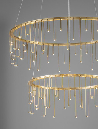 Luces Exclusivas lampa wisząca LED Huaraz ściemnialna Ø 65 cm 41W 3317lm 3000K IP20 złota LE44453