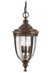 Elstead lampa wisząca zewnętrzna English Bridle 3xE14 brązowa IP23 FE-EB8-L-BRB