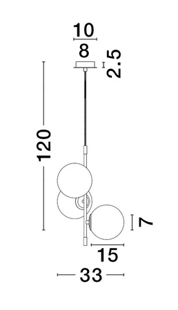 Luces Exclusivas lampa wisząca LED Aereo G9 3x5W IP20 czarno/złota LE43367