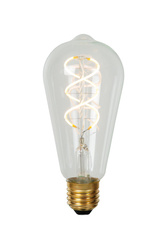 Lucide żarówka LED ST64 E27 Filament Ø 6,4 cm ściemnialna 1x4,9W 2700K transparentna 49034/05/60