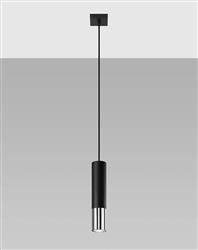 Sollux lampa wisząca Loopez 1 GU10 czarna/chrom SL.0940