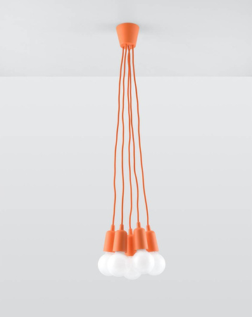 Sollux lampa wisząca Diego 5 5xE27 pomarańczowa SL.0586