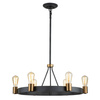 Quintiesse lampa wisząca Silas 6xE27 czarno/mosiężna QN-SILAS-6P-DZ