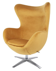 King Home Fotel EGG SZEROKI VELVET musztardowy KH0101009563