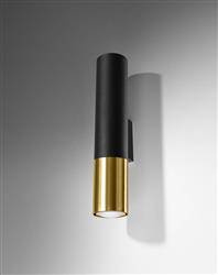 Sollux kinkiet techniczny Loopez 2xGU10 czarno/złoty SL.0950