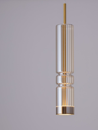 Luces Exclusivas lampa wisząca LED Montero Ø 8 cm 12W 1526lm 3000K IP20 wys. klosza 39 cm złota LE44590