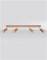 Sollux plafon (reflektorek) Zeke 4 4xGU10 drewniany SL.1031