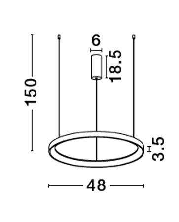 Luces Exclusivas lampa wisząca LED Rota ściemnialna Ø 48 cm 38W 2175lm 2700K IP20 czarna LE43516