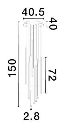 Luces Exclusivas lampa wisząca LED Bala ściemnialna Ø 40 cm 61W 4223lm 3000K IP20 czarna LE43233