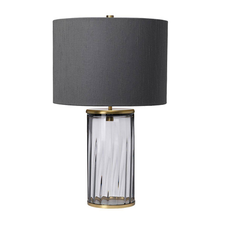 Quintiesse lampka biurkowa Reno E27 szaro/mosiężna QN-RENO-SMOKE-AB
